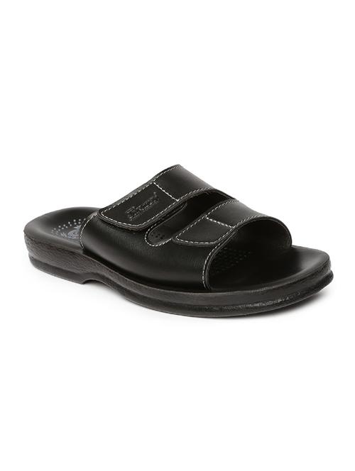 black synthetic & mesh slip on slippers - 17479676 - Standard Image - 1