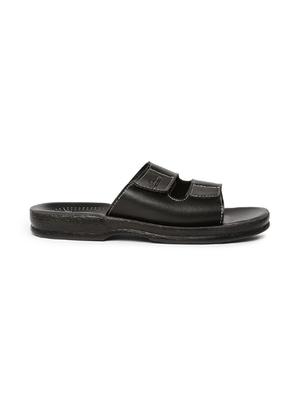 black synthetic & mesh slip on slippers - 17479676 - Standard Image - 2