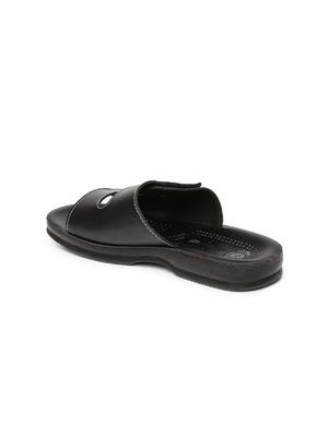 black synthetic & mesh slip on slippers - 17479676 - Standard Image - 3