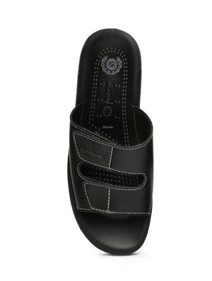 black synthetic & mesh slip on slippers - 17479676 - Standard Image - 4