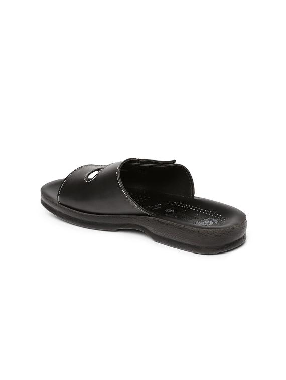 black synthetic & mesh slip on slippers - 17479676 - Zoom Image - 3