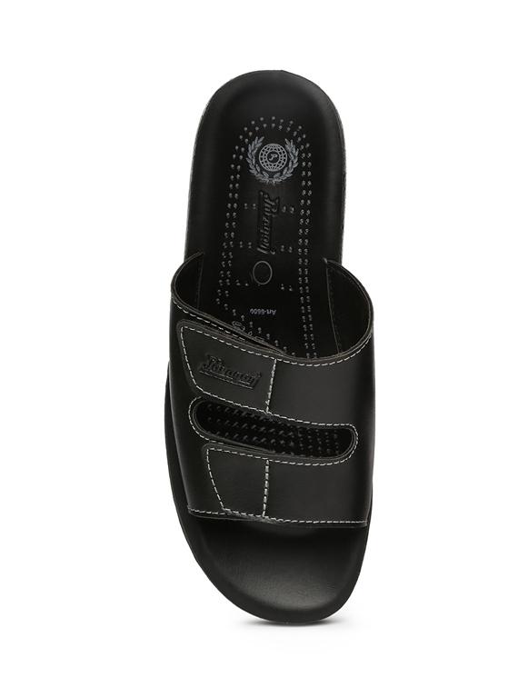 black synthetic & mesh slip on slippers - 17479676 - Zoom Image - 4
