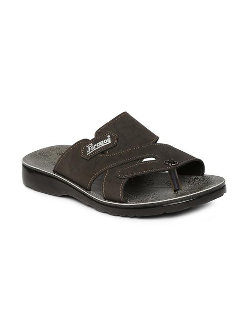 brown synthetic & mesh slip on slippers - 17479677 - Standard Image - 1