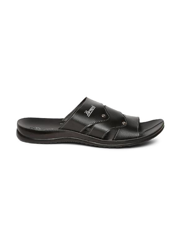 black synthetic & mesh slip on slippers - 17479678 - Zoom Image - 2