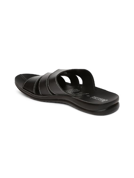 black synthetic & mesh slip on slippers - 17479678 - Zoom Image - 3