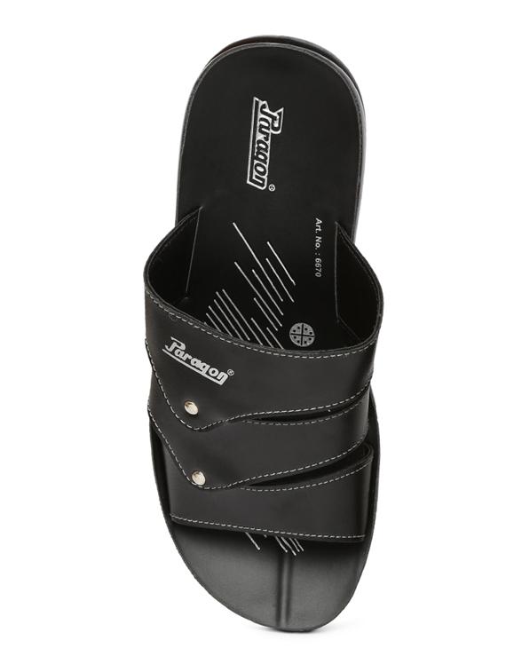 black synthetic & mesh slip on slippers - 17479678 - Zoom Image - 4