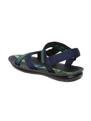 blue synthetic & mesh back strap floaters - 17479689 - Standard Image - 3