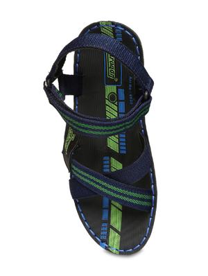 blue synthetic & mesh back strap floaters - 17479689 - Standard Image - 4
