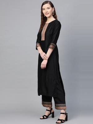 solid kurta palazzo set - 17480089 - Standard Image - 2