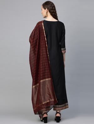 solid kurta palazzo set - 17480089 - Standard Image - 3
