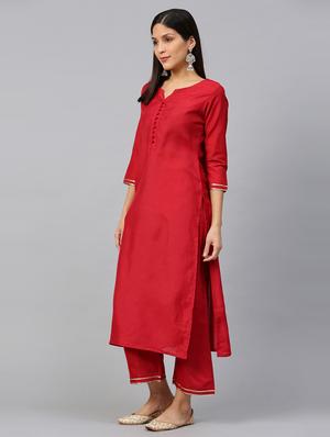 solid kurta palazzo set - 17480097 - Standard Image - 2