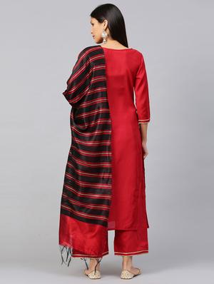 solid kurta palazzo set - 17480097 - Standard Image - 3