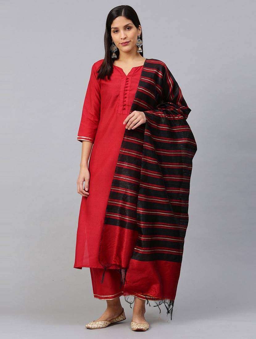 solid kurta palazzo set - 17480097 - Zoom Image - 1