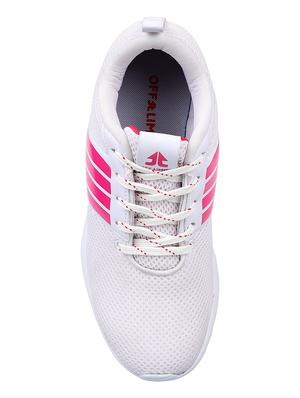 white mesh laceup sports shoes - 17480535 - Standard Image - 4