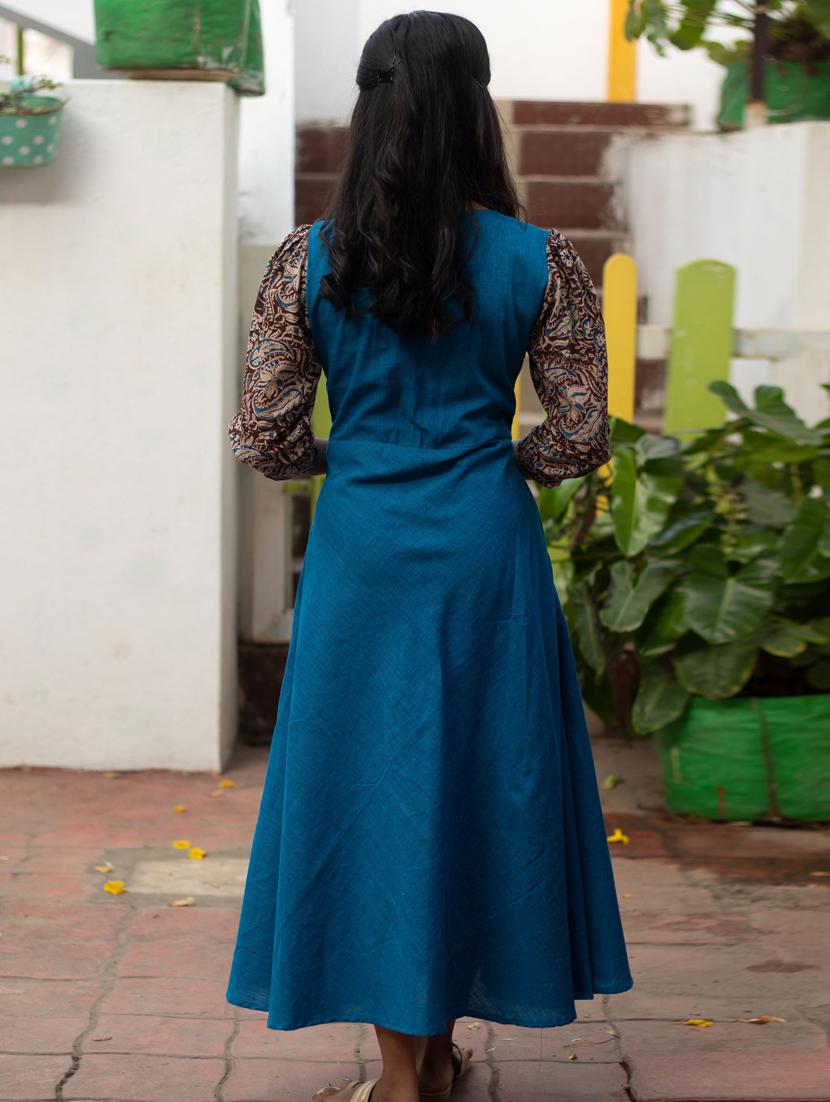 printed sleeves a-line dress - 17480661 - Zoom Image - 2