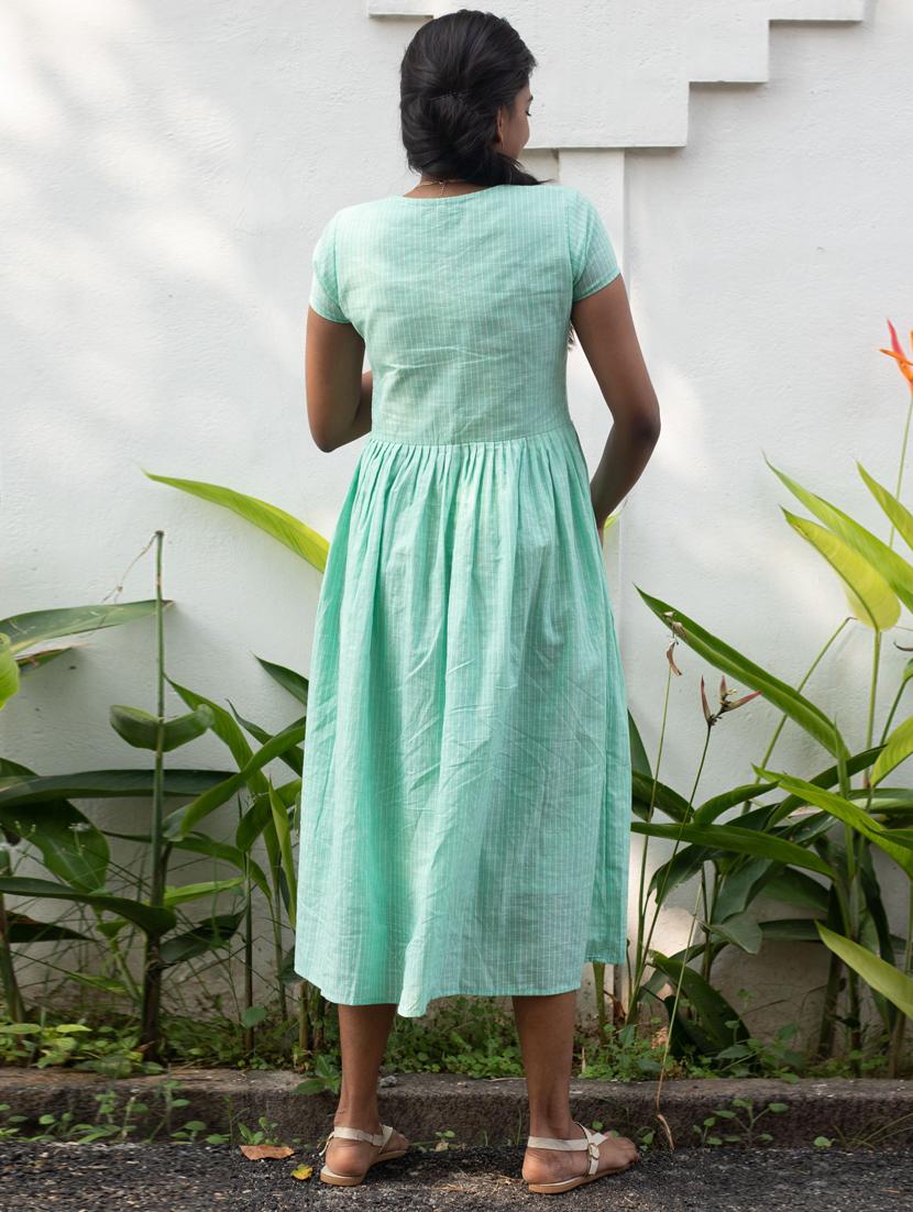 button up striped a-line dress - 17480662 - Zoom Image - 3