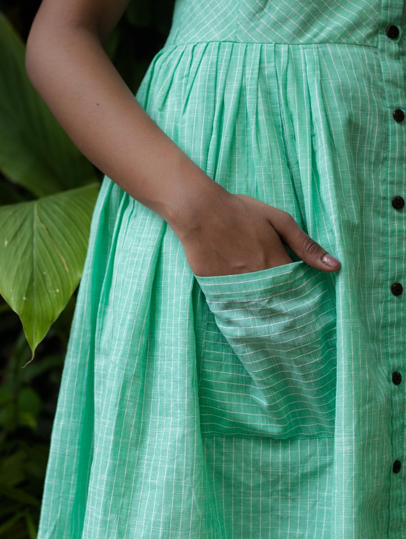 button up striped a-line dress - 17480662 - Zoom Image - 6