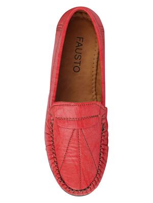 red synthetic slip on loafers - 17480900 - Standard Image - 3