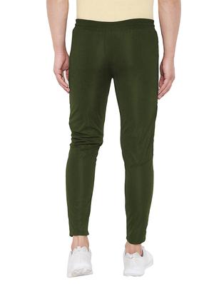 olive green solid full length track pant - 17481419 - Standard Image - 3