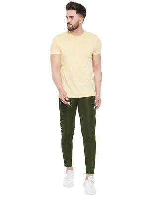 olive green solid full length track pant - 17481419 - Standard Image - 4