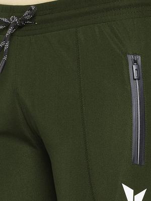 olive green solid full length track pant - 17481419 - Standard Image - 5