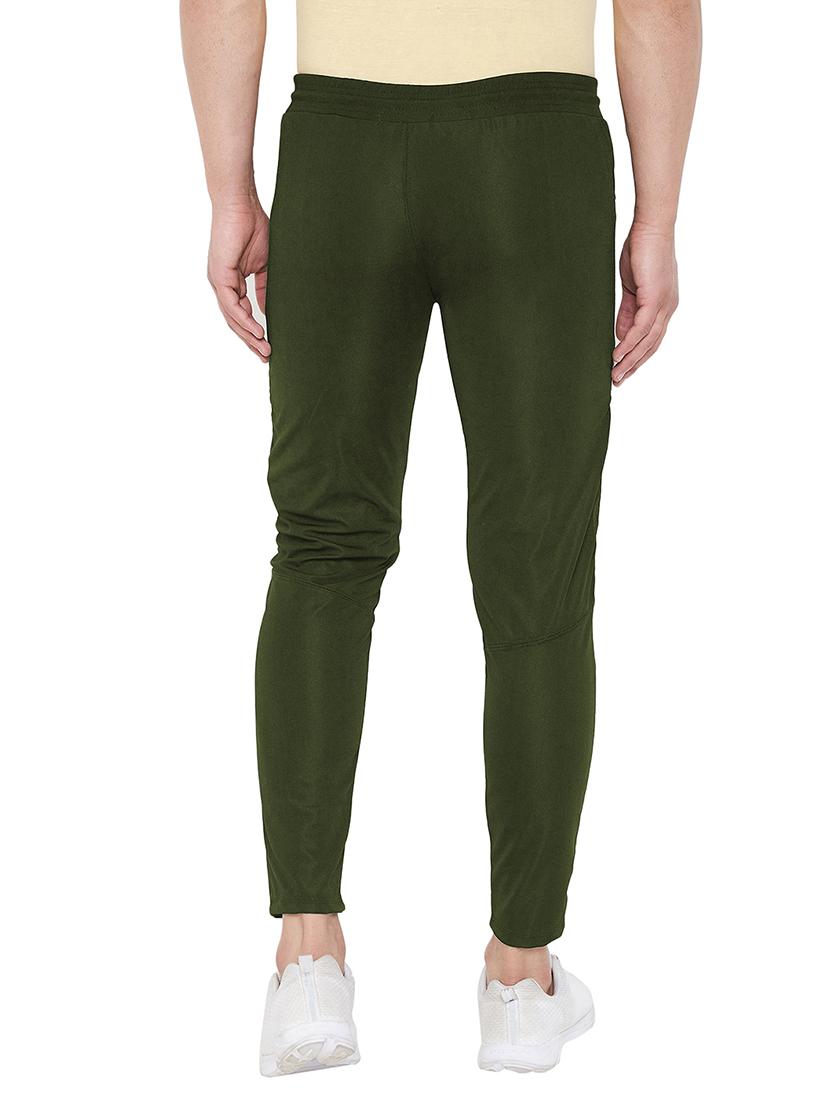 olive green solid full length track pant - 17481419 - Zoom Image - 3