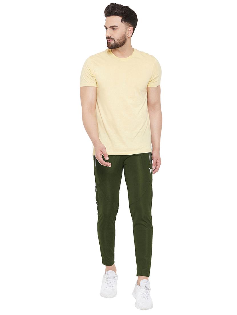 olive green solid full length track pant - 17481419 - Zoom Image - 4