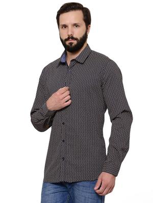 navy blue printed casual shirt - 17481504 - Standard Image - 2