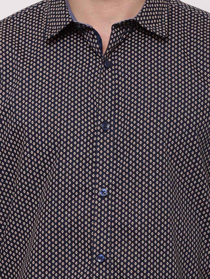 navy blue printed casual shirt - 17481504 - Zoom Image - 4