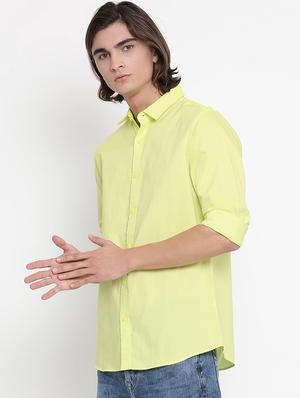lime green solid casual shirt - 17481599 - Standard Image - 2