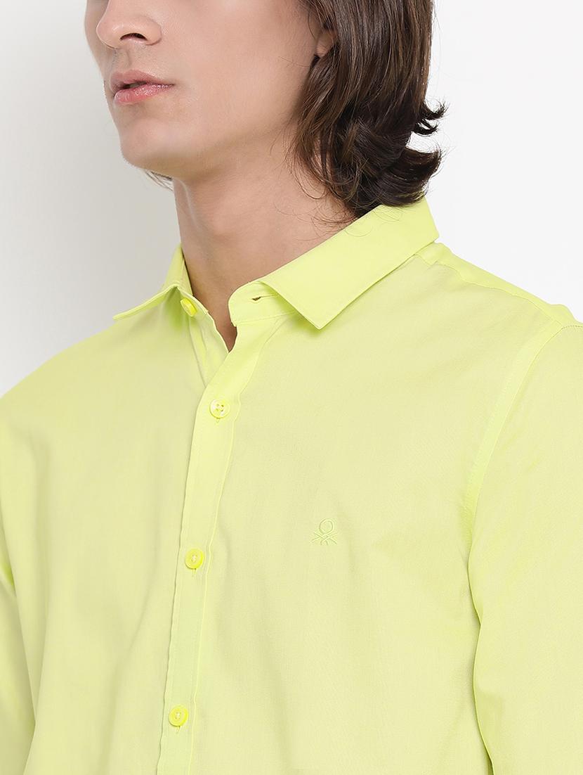 lime green solid casual shirt - 17481599 - Zoom Image - 5