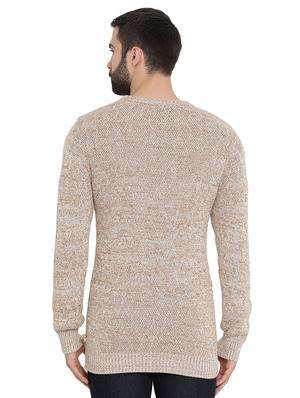 beige self design pullover - 17481835 - Standard Image - 3