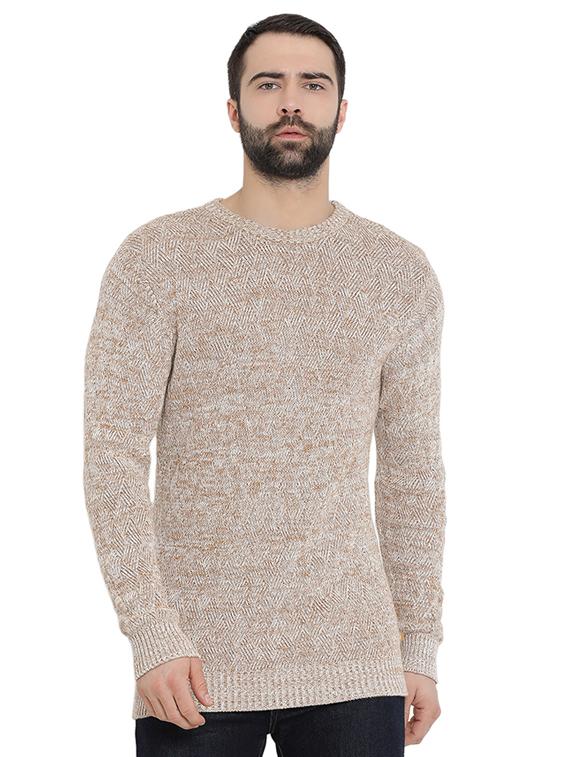 beige self design pullover - 17481835 - Zoom Image - 1