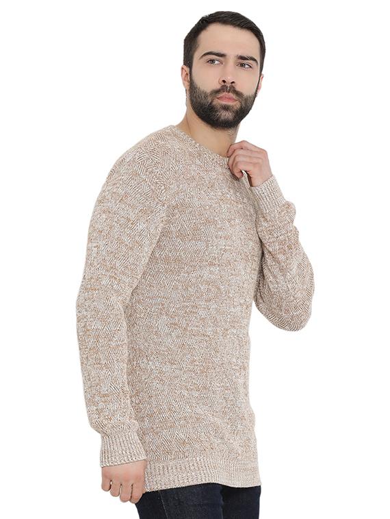 beige self design pullover - 17481835 - Zoom Image - 2