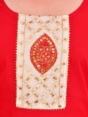 bell sleeves sequined straight kurta - 17482210 - Standard Image - 4