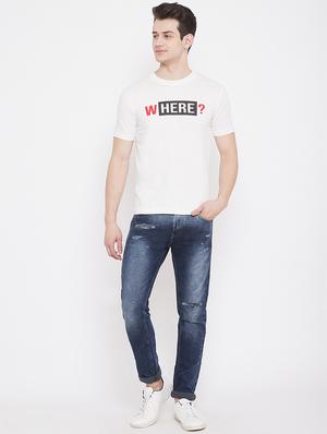 white chest print t-shirt - 17482266 - Standard Image - 4