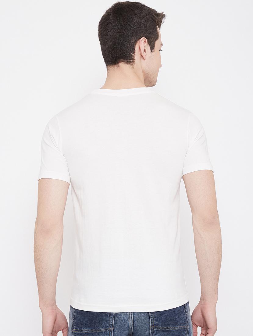 white chest print t-shirt - 17482266 - Zoom Image - 3