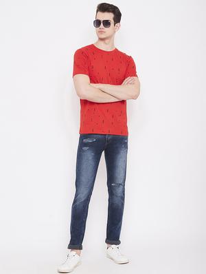 red printed t-shirt - 17482274 - Standard Image - 4