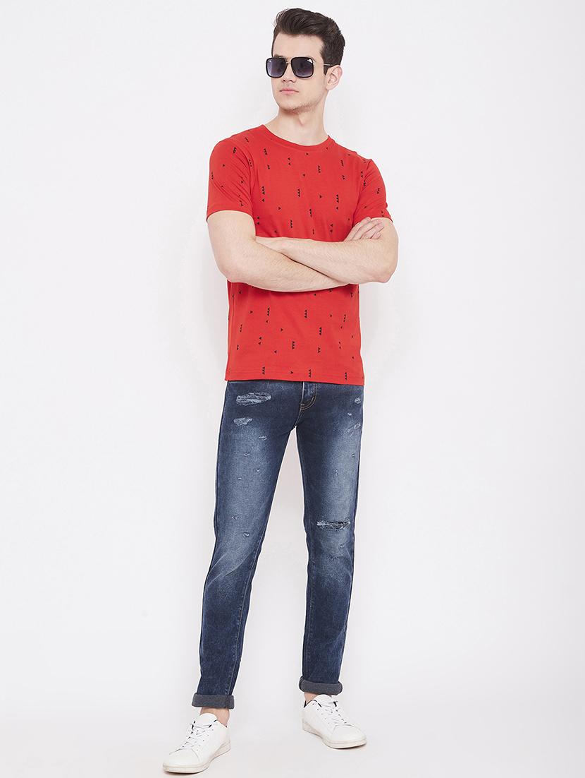 red printed t-shirt - 17482274 - Zoom Image - 4