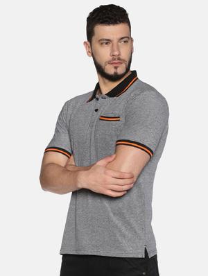 grey solid polo t-shirt - 17482353 - Standard Image - 2