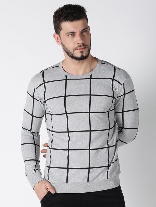 grey checkered sweatshirt - 17482356 - Very Small Image - 1