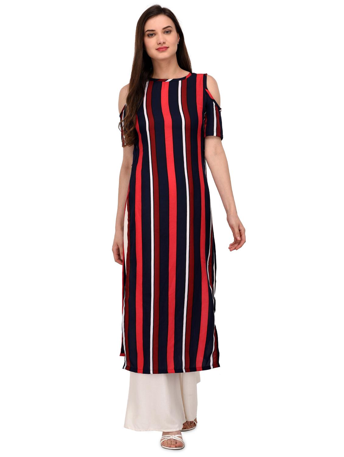 striped straight kurta - 17482564 - Zoom Image - 1