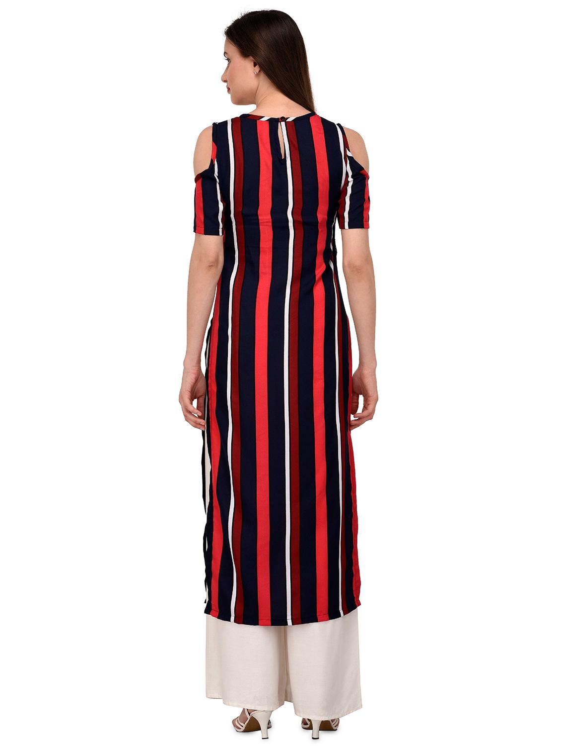 striped straight kurta - 17482564 - Zoom Image - 3