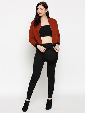 mandarin neck solid jacket - 17482777 - Standard Image - 4