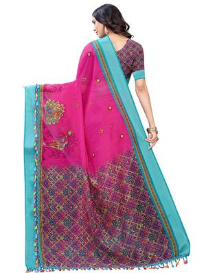 madhubani printed saree with blouse - 17482863 - Standard Image - 2