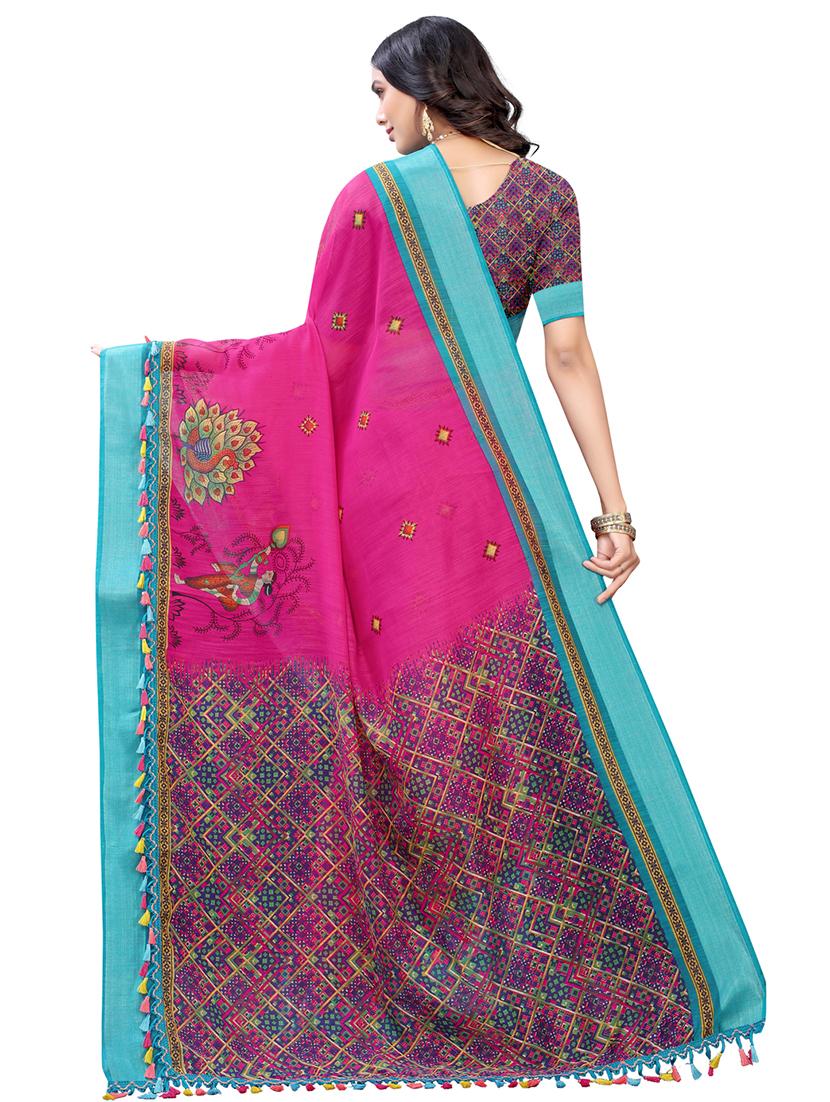 madhubani printed saree with blouse - 17482863 - Zoom Image - 2