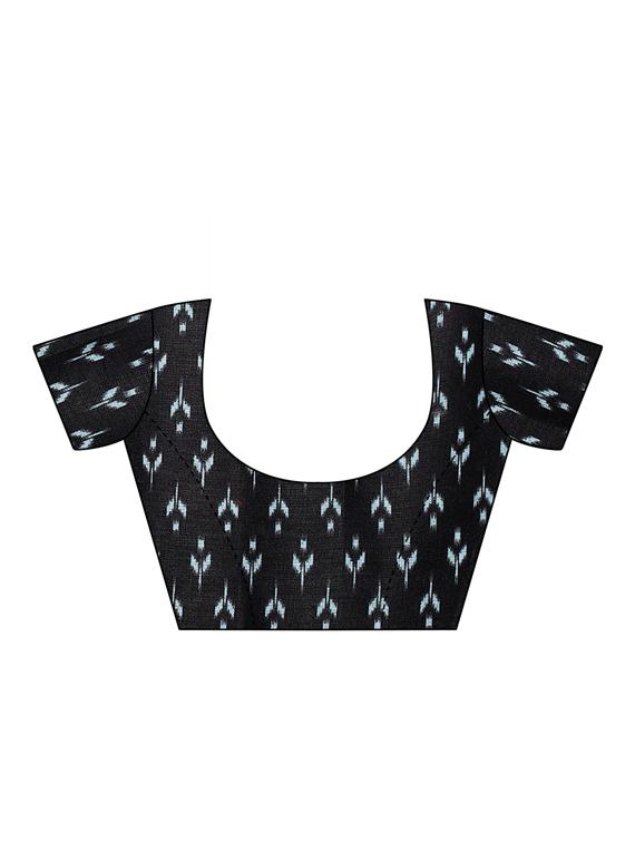 ikat printed saree with blouse - 17482874 - Zoom Image - 3