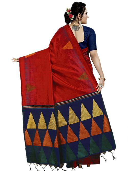 geometrical handloom saree with blouse - 17482884 - Standard Image - 1