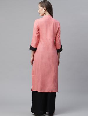 solid straight kurta - 17483009 - Standard Image - 3
