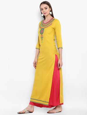 embroidered straight kurta - 17483014 - Standard Image - 2